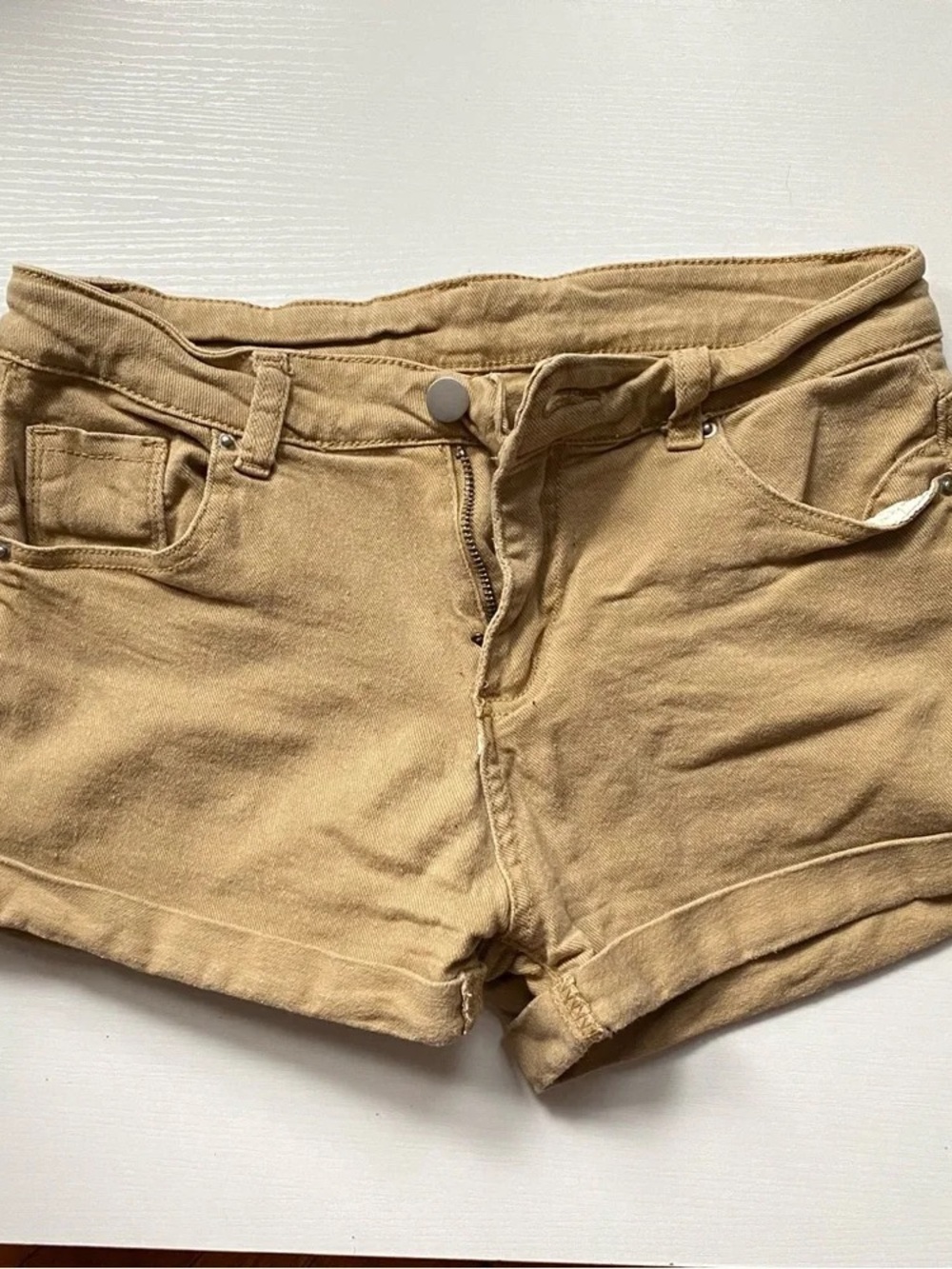 Women's Tan Cotton Casual Shorts